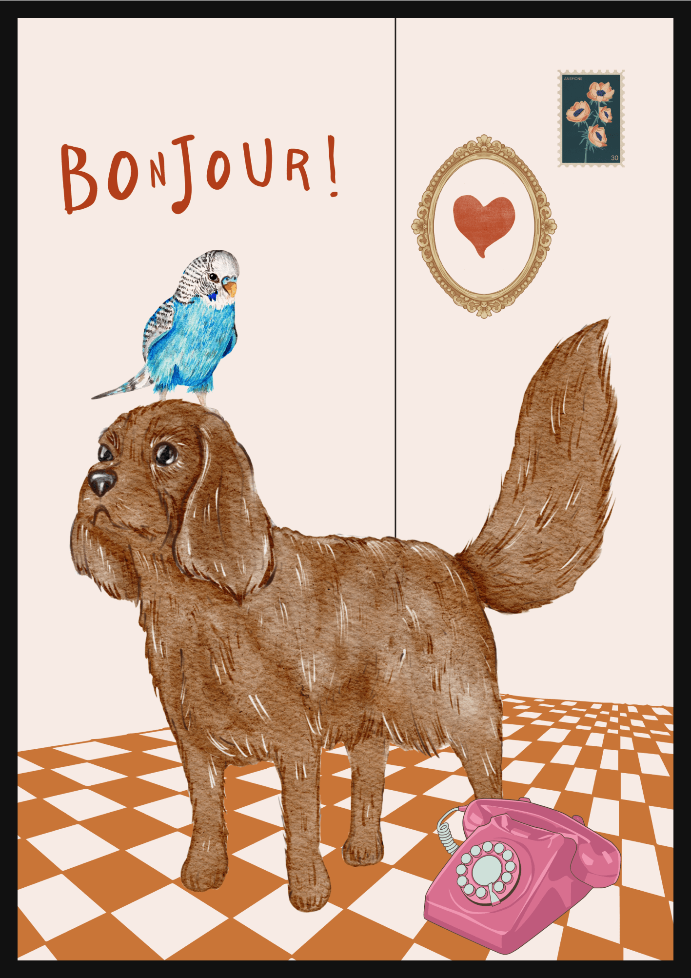 Plakat VINTAGE BONJOUR